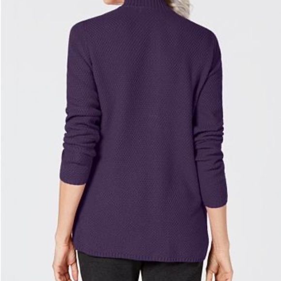 NWT Karen Scott Textured Zip Front Cardigan - Picture 2 of 4